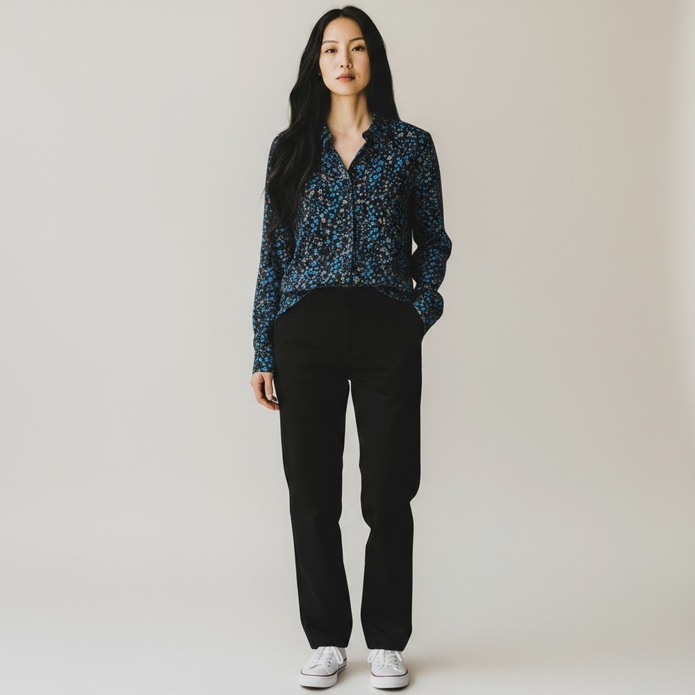 Stine Goya - Lucian Metallic Floral Lurex Knit Button Down Top